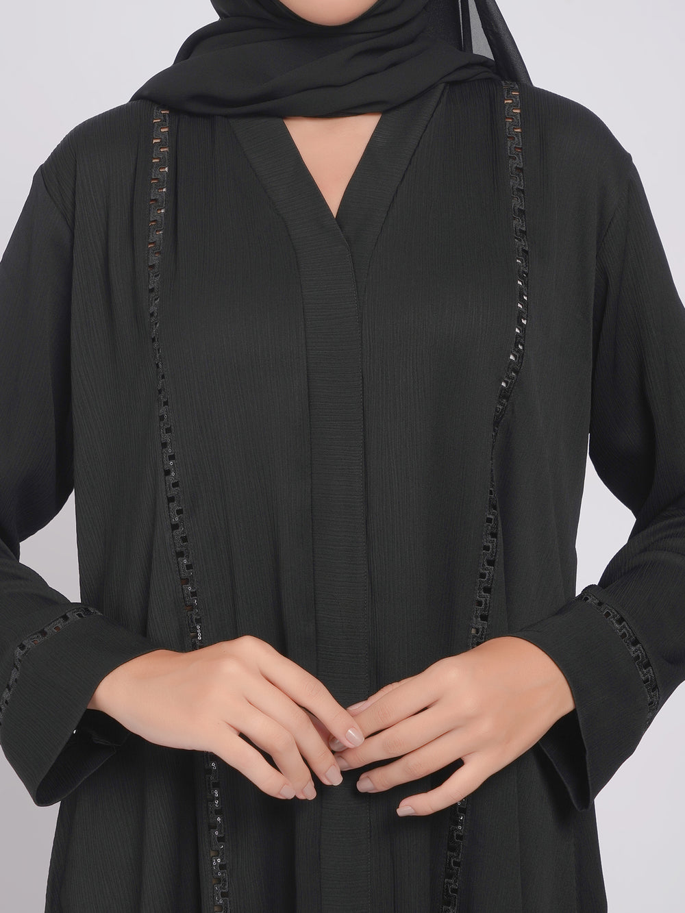 Aaizah Collar Abaya Set